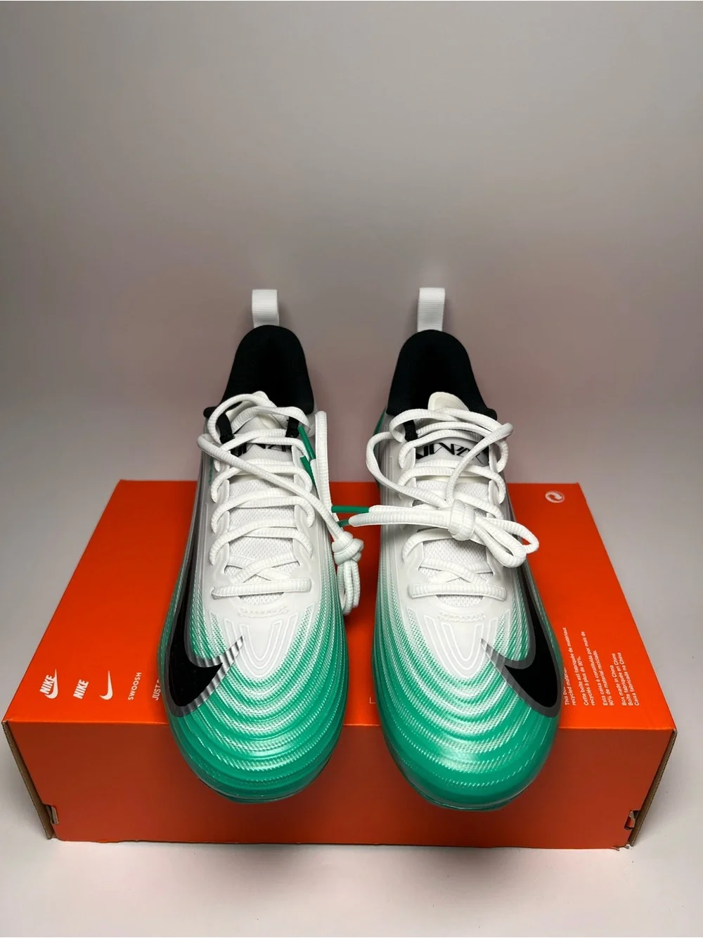 Nike Vapor Speed 3 White Green 360 Football Cleats HM8849-100 Mens Size NEW
